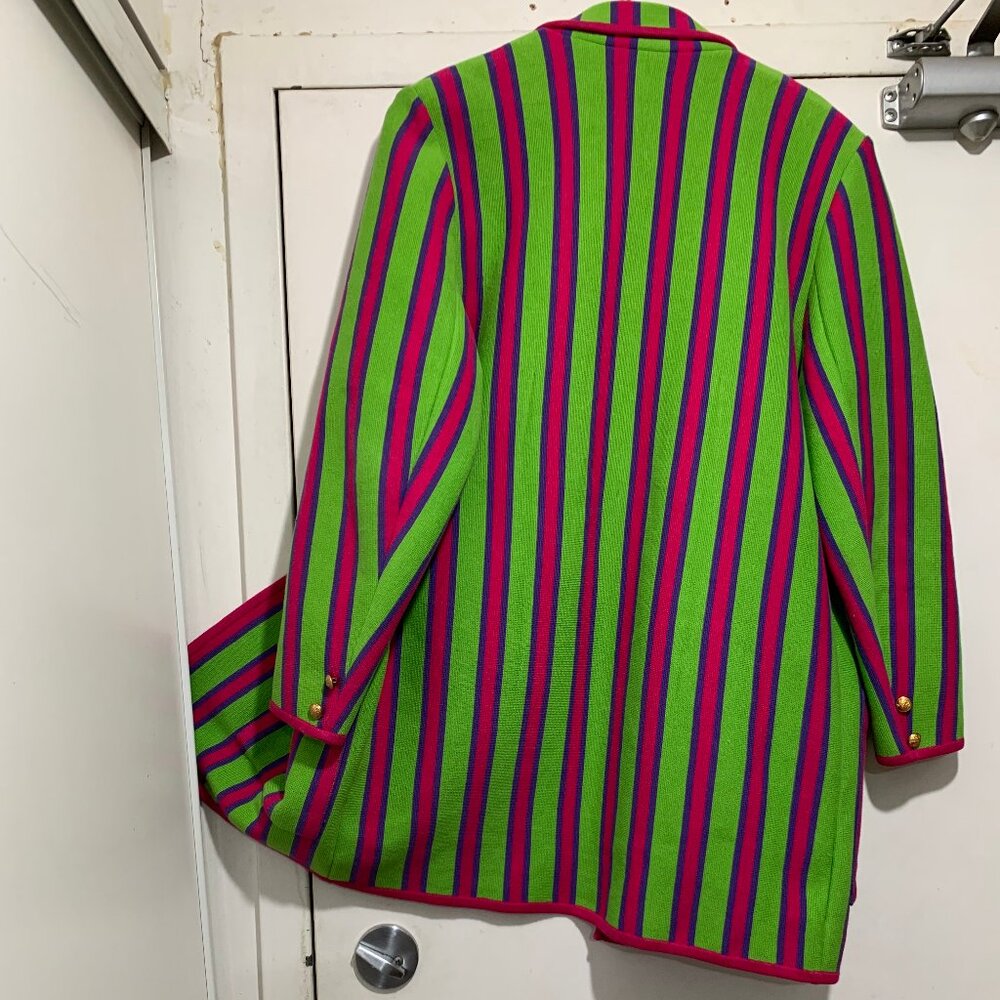 VINTAGE PORTS TRADEMARK DESIGNS WOOL STRIPE JACKETS SIZE M - Picture 13 of 14